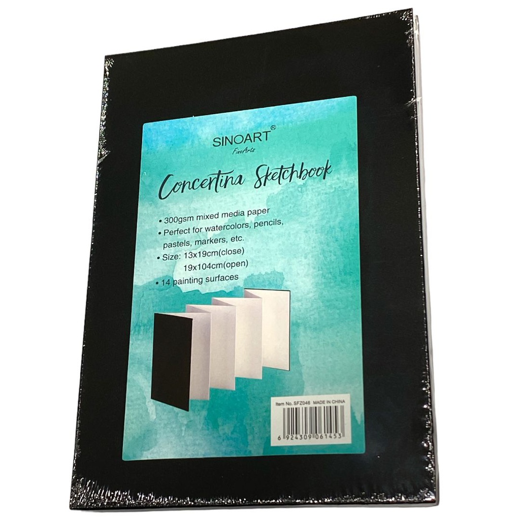 Concertina Watercolor Sketchbook 300gsm all media paper Close size